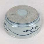 Antique C1900 Japanese Porcelain Soup Bowl Blue Flower Sometsuke Pottery PY49