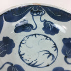 Antique C1900 Japanese Porcelain Soup Bowl Blue Flower Sometsuke Pottery PY50
