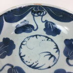 Antique C1900 Japanese Porcelain Soup Bowl Blue Flower Sometsuke Pottery PY50