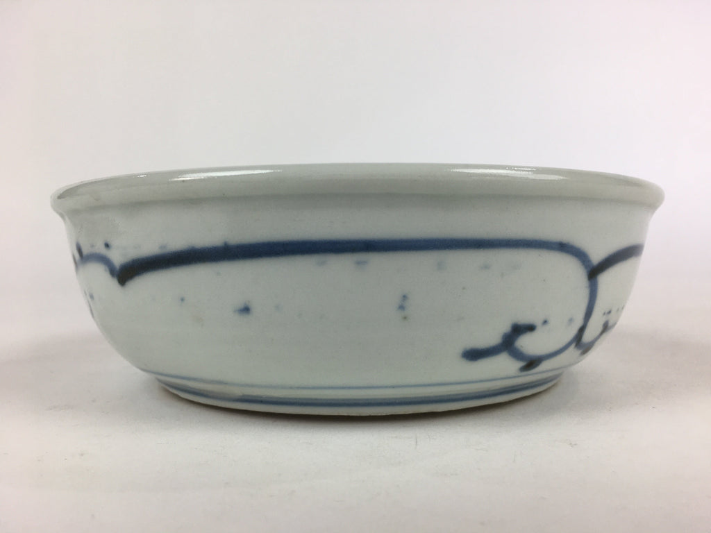 Antique C1900 Japanese Porcelain Soup Bowl Blue Flower Sometsuke Pottery PY51