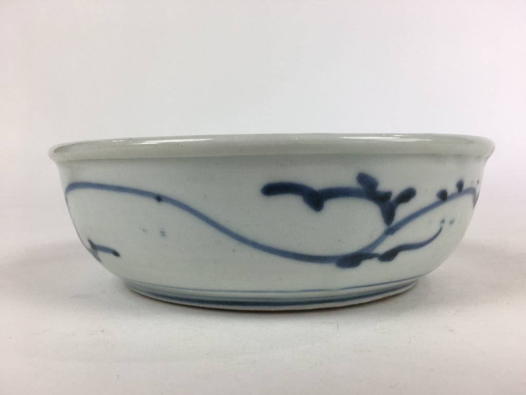 Antique C1900 Japanese Porcelain Soup Bowl Blue Flower Sometsuke Pottery PY51