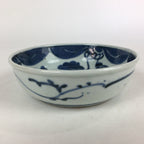 Antique C1900 Japanese Porcelain Soup Bowl Blue Flower Sometsuke Pottery PY51
