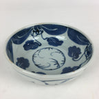 Antique C1900 Japanese Porcelain Soup Bowl Blue Flower Sometsuke Pottery PY52