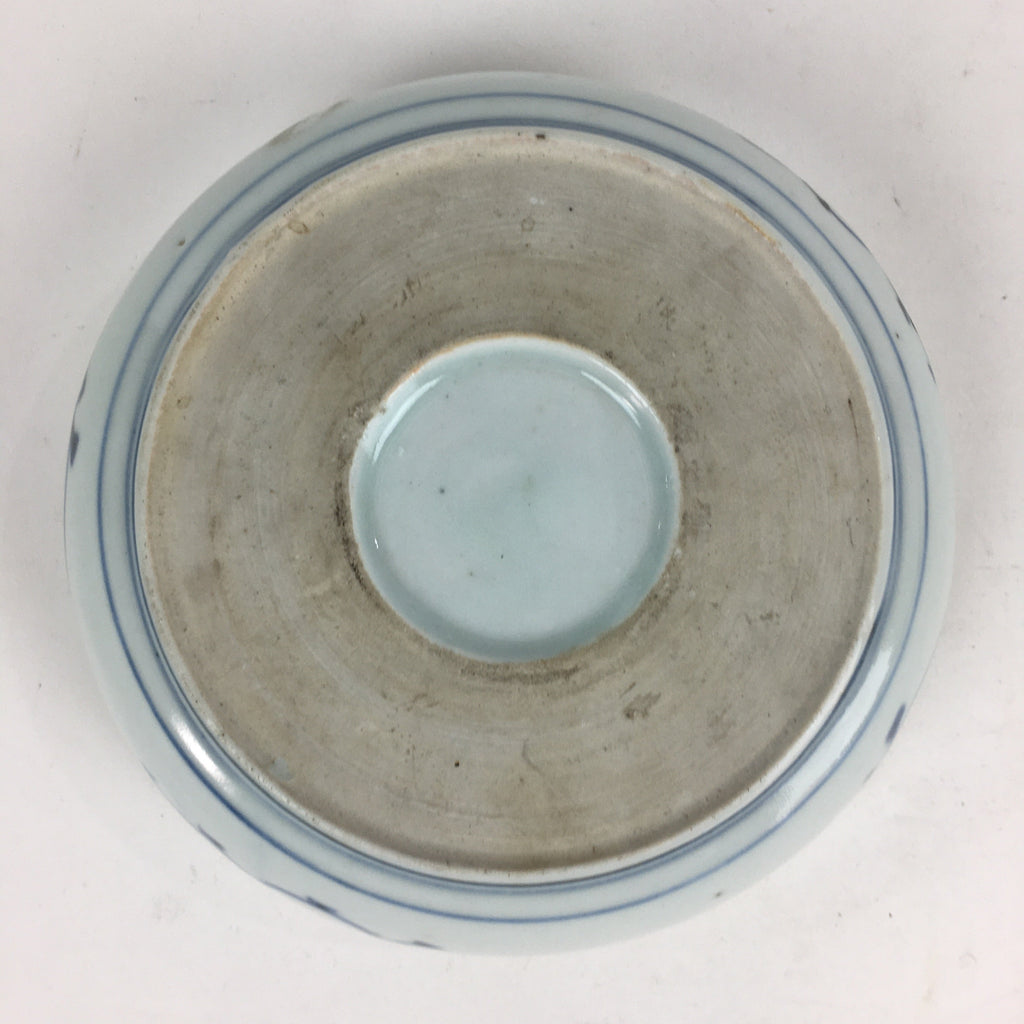 Antique C1900 Japanese Porcelain Soup Bowl Blue Flower Sometsuke Pottery PY52
