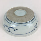Antique C1900 Japanese Porcelain Soup Bowl Blue Flower Sometsuke Pottery PY52