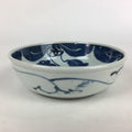Antique C1900 Japanese Porcelain Soup Bowl Blue Flower Sometsuke Pottery PY52