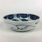 Antique C1900 Japanese Porcelain Soup Bowl Blue Flower Sometsuke Pottery PY52