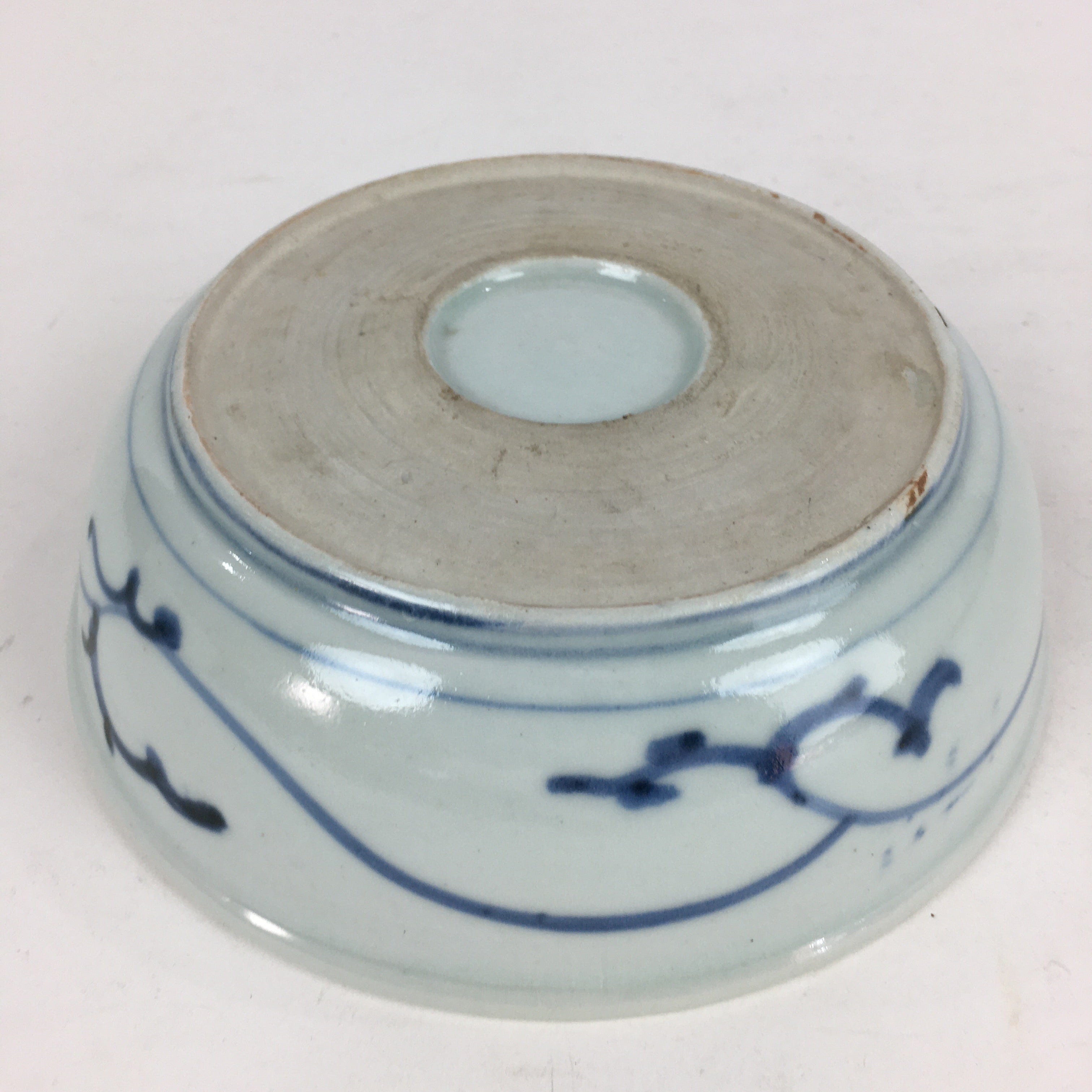 Antique C1900 Japanese Porcelain Soup Bowl Blue Flower Sometsuke Pottery PY53