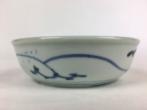 Antique C1900 Japanese Porcelain Soup Bowl Blue Flower Sometsuke Pottery PY53