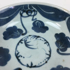 Antique C1900 Japanese Porcelain Soup Bowl Blue Flower Sometsuke Pottery PY54