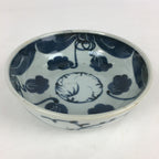 Antique C1900 Japanese Porcelain Soup Bowl Blue Flower Sometsuke Pottery PY54