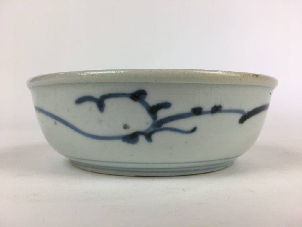 Antique C1900 Japanese Porcelain Soup Bowl Blue Flower Sometsuke Pottery PY54