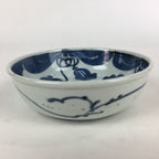 Antique C1900 Japanese Porcelain Soup Bowl Blue Flower Sometsuke Pottery PY55