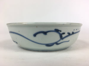 Antique C1900 Japanese Porcelain Soup Bowl Blue Flower Sometsuke Pottery PY56