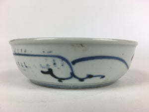 Antique C1900 Japanese Porcelain Soup Bowl Blue Flower Sometsuke Pottery PY56