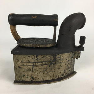 Antique C1900 Japanese Sad Iron Charcoal Chimney Wood Handle JK252