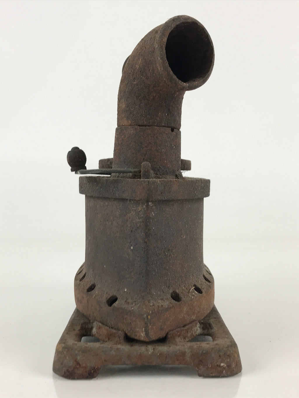 Antique C1900 Japanese Sad Iron Charcoal Chimney Wood Handle JK418
