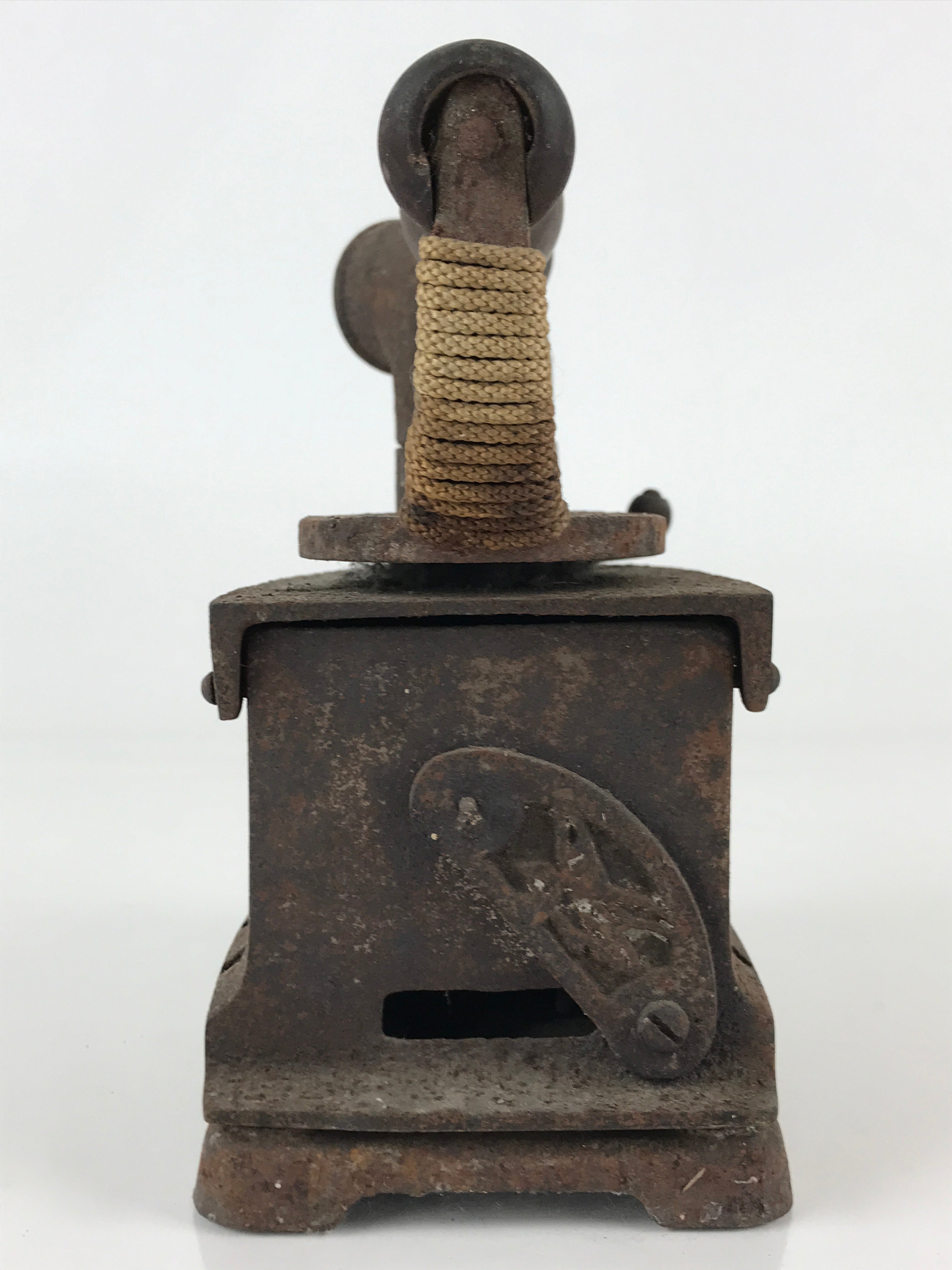 Antique C1900 Japanese Sad Iron Charcoal Chimney Wood Handle JK418