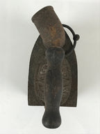 Antique C1900 Japanese Sad Iron Charcoal Chimney Wood Handle JK418
