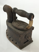 Antique C1900 Japanese Sad Iron Charcoal Chimney Wood Handle JK418