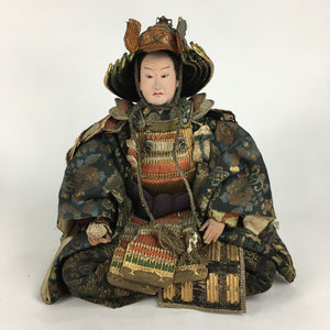 Antique C1900 Japanese Samurai Doll Figurine Armor Sitting Shogun BD683