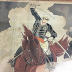 Antique C1900 Japanese War Painting Art Vtg Framed Hand Drawn Senso-e FL13