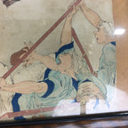 Antique C1900 Japanese War Painting Art Vtg Framed Hand Drawn Senso-e FL13