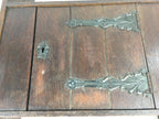 Antique C1900 Japanese Wood Shelf Hanging Rack Door With Lock Brown T275