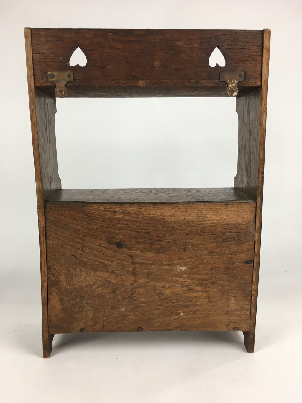 Antique C1900 Japanese Wood Shelf Hanging Rack Door With Lock Brown T275
