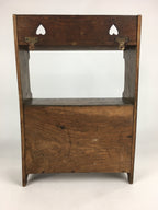 Antique C1900 Japanese Wood Shelf Hanging Rack Door With Lock Brown T275