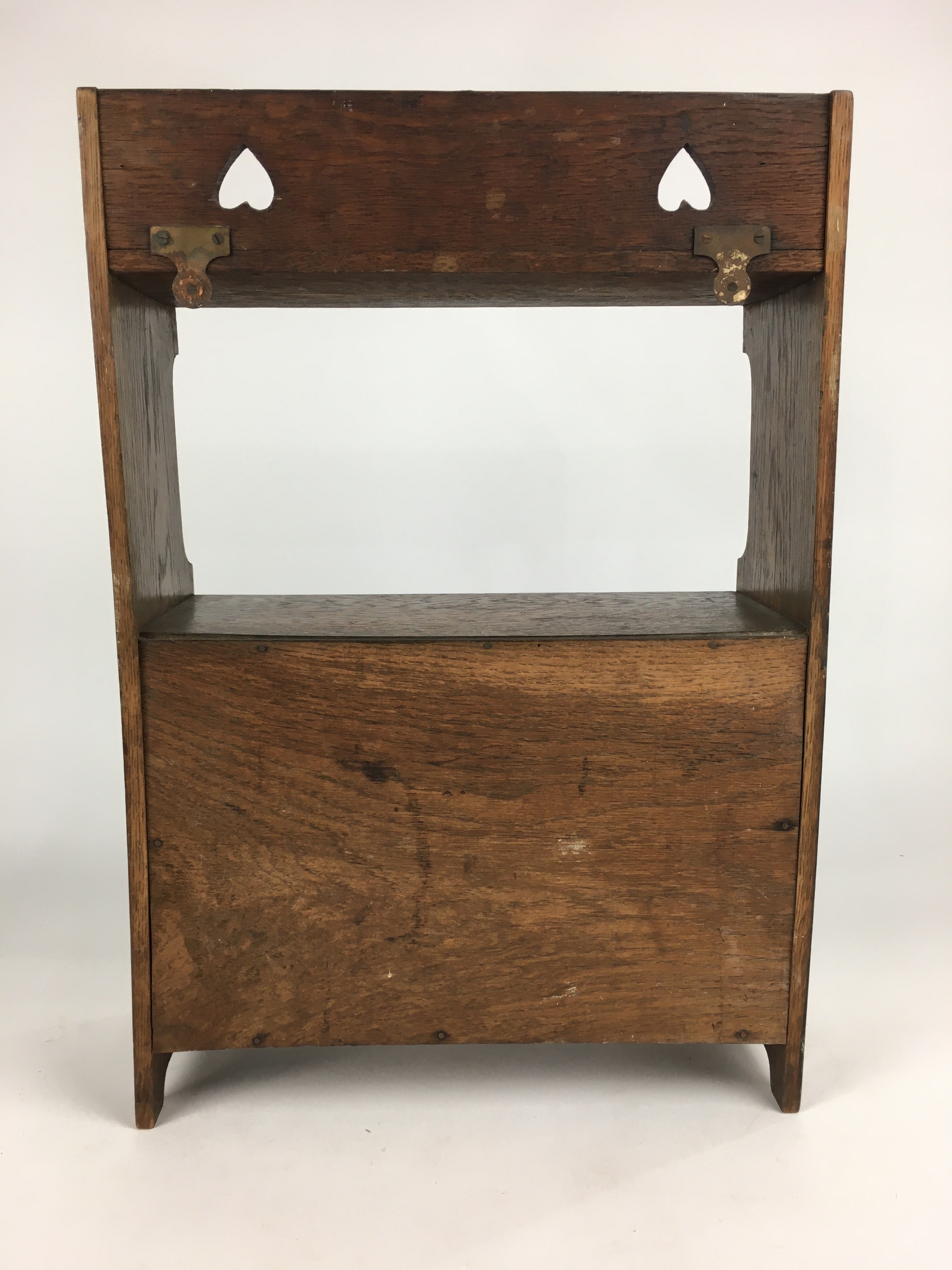 Antique C1900 Japanese Wood Shelf Hanging Rack Door With Lock Brown T275