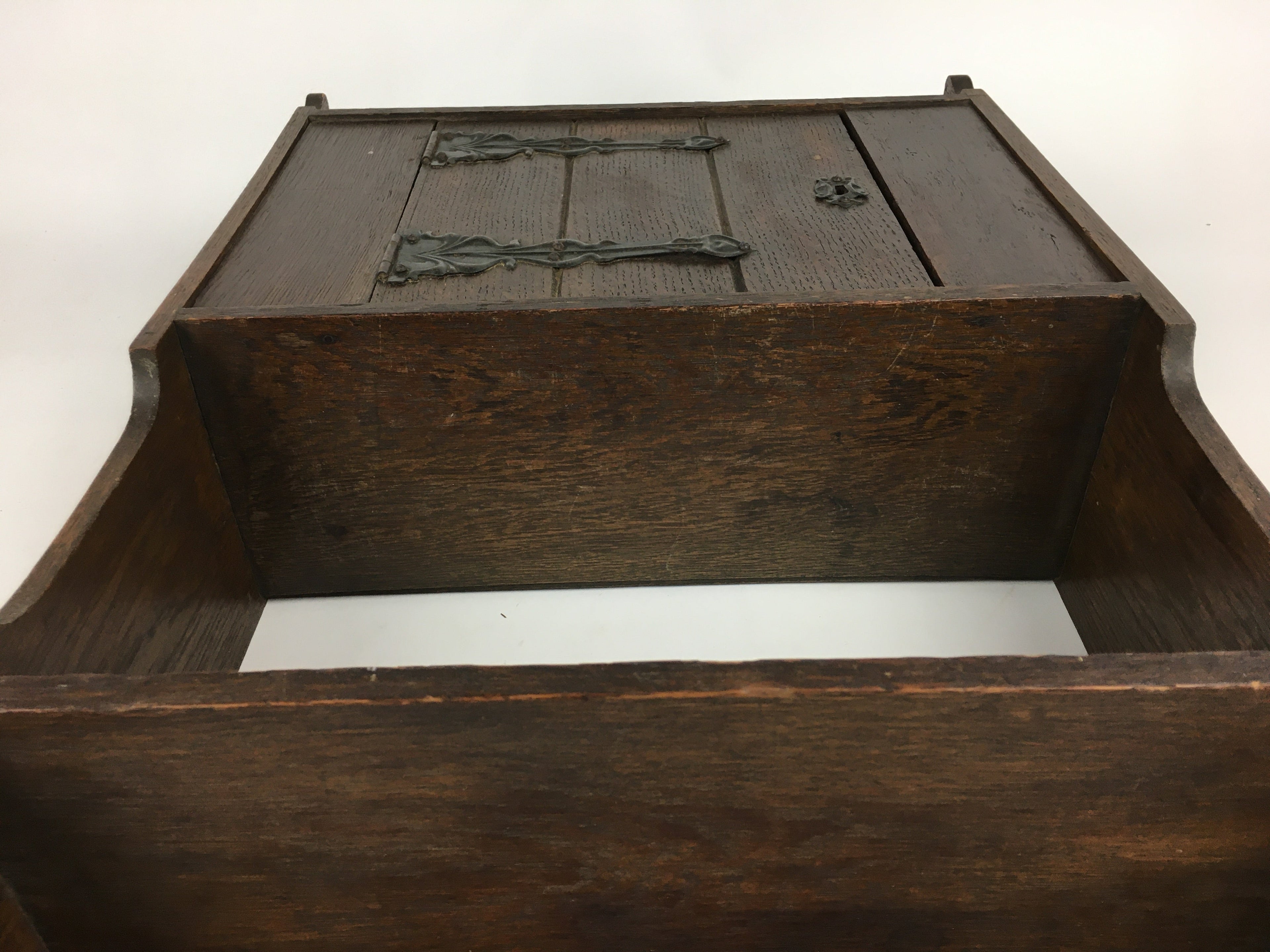 Antique C1900 Japanese Wood Shelf Hanging Rack Door With Lock Brown T275