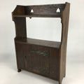 Antique C1900 Japanese Wood Shelf Hanging Rack Door With Lock Brown T275