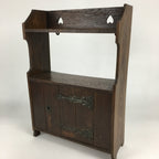 Antique C1900 Japanese Wood Shelf Hanging Rack Door With Lock Brown T275