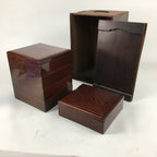 Antique C1900 Japanese Wooden Lacquer ware Bento Box Vtg Jubako Set JB73
