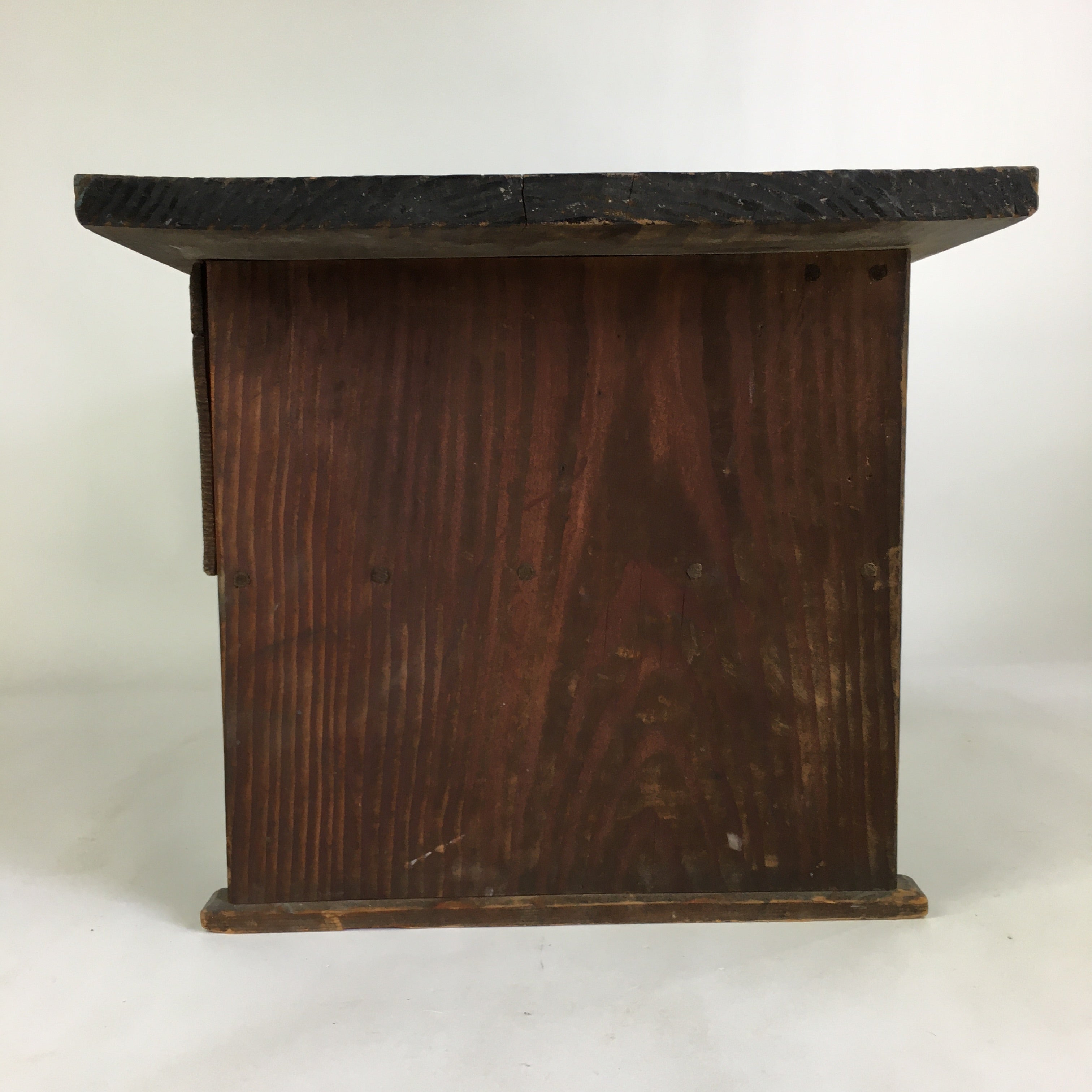 Antique C1900 Japanese Wooden Low Desk 1 Drawer Brown Iron Handle T309