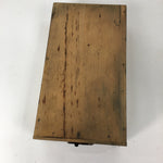 Antique C1900 Japanese Wooden Security Box Keyhole Brown Kinko T251