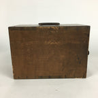Antique C1900 Japanese Wooden Security Box Keyhole Brown Kinko T251