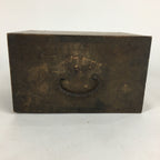 Antique C1900 Japanese Wooden Security Box Keyhole Brown Kinko T251