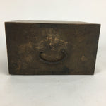 Antique C1900 Japanese Wooden Security Box Keyhole Brown Kinko T251