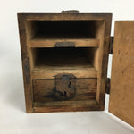 Antique C1900 Japanese Wooden Security Box Keyhole Brown Kinko T251