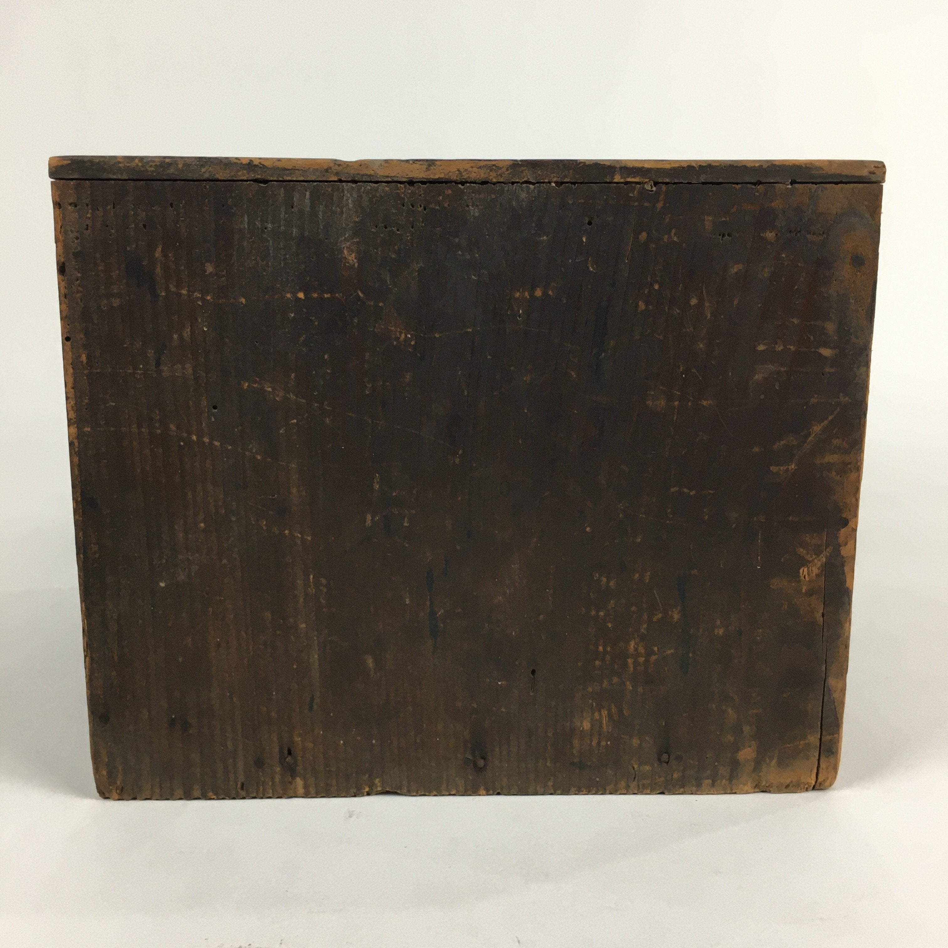 Antique C1900 Japanese Wooden Sewing Box Haribako Chest Tansu Brown T267