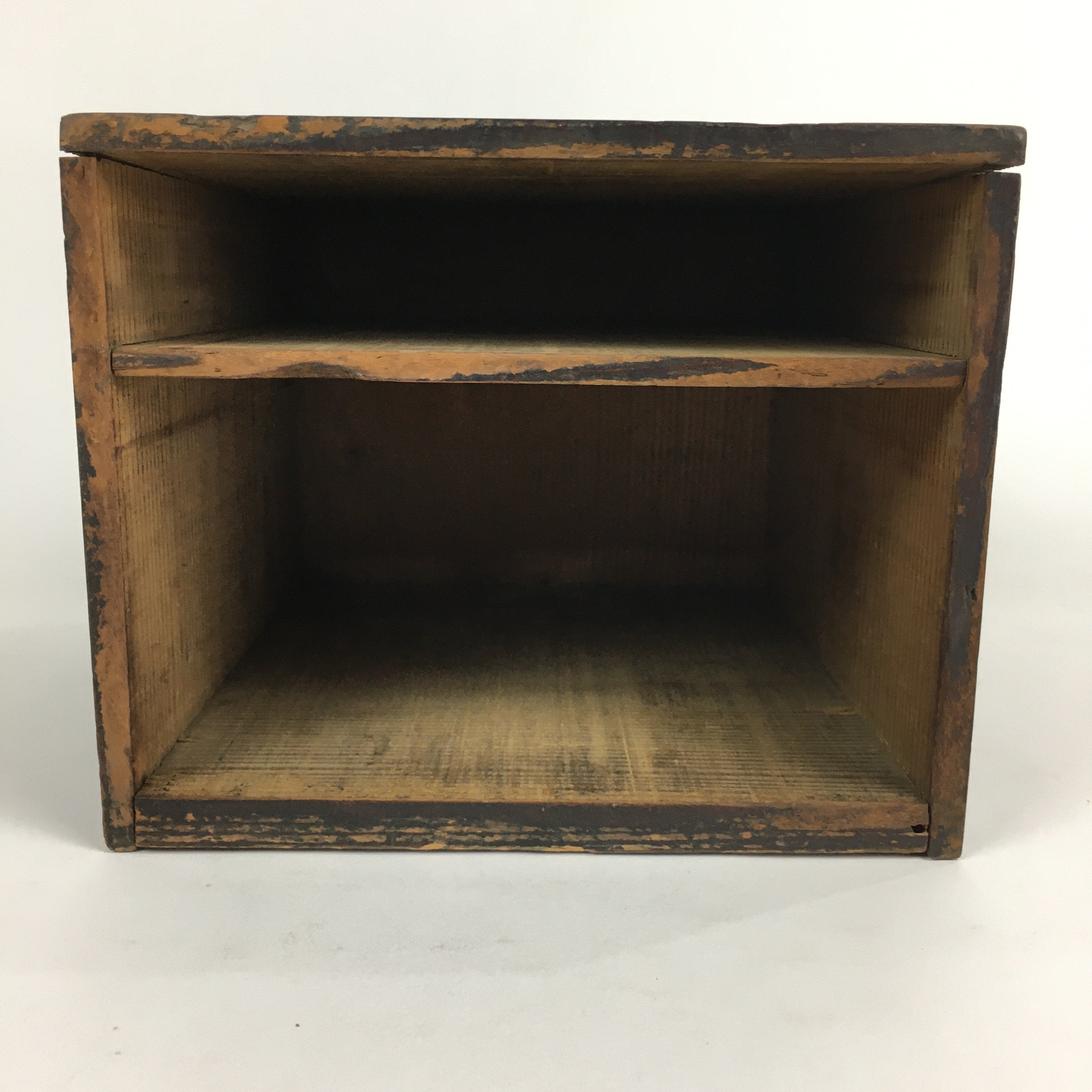 Antique C1900 Japanese Wooden Sewing Box Haribako Chest Tansu Brown T267