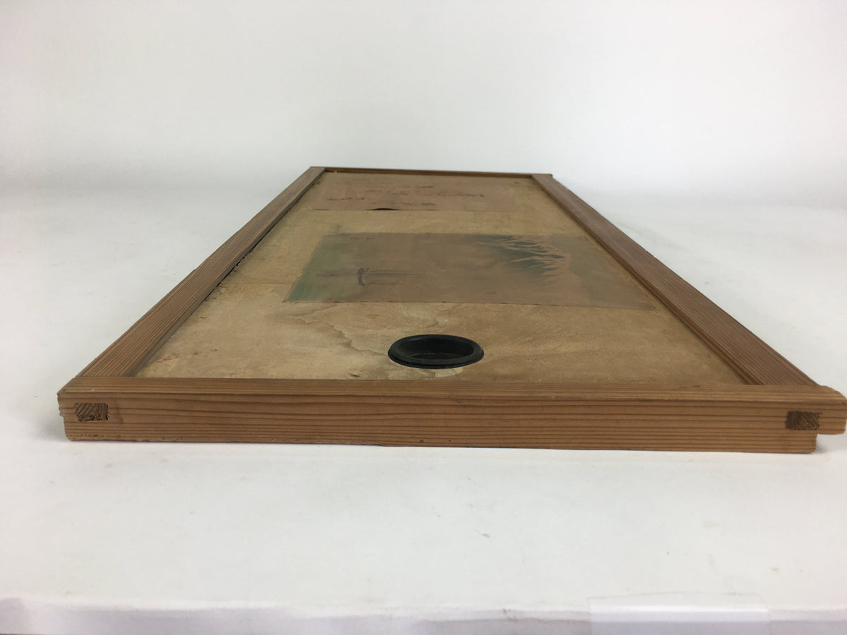 Antique C1900 Japanese Wooden Sliding Door Picture Panel Decoration FL2