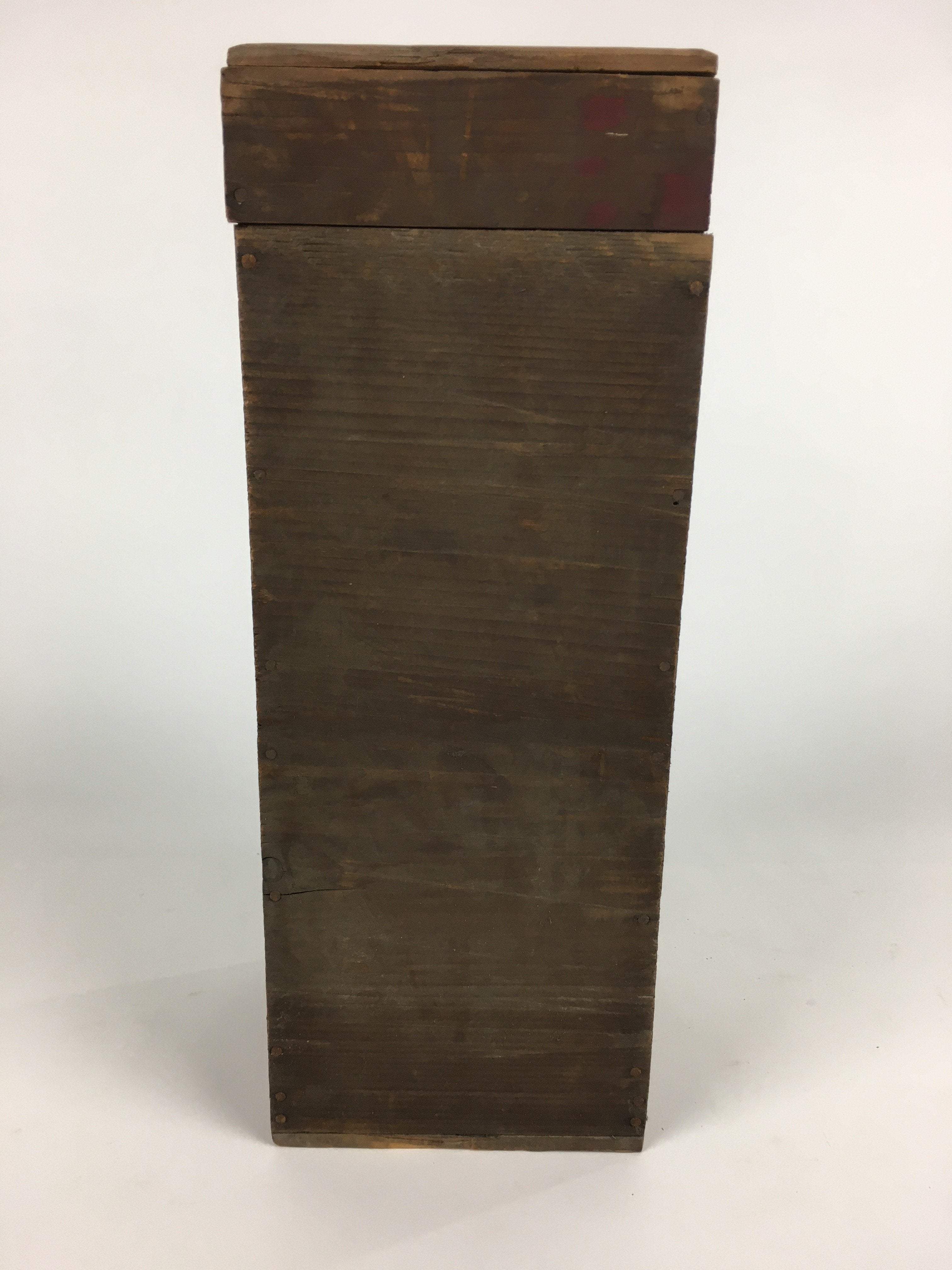 Antique C1900 Japanese Wooden Storage Box Hako Inside 10.6x10.7x31cm WB859