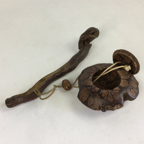 Antique C1900 Japanese Wooden Tobacco Case Kiseru Pipe Cover Set K124