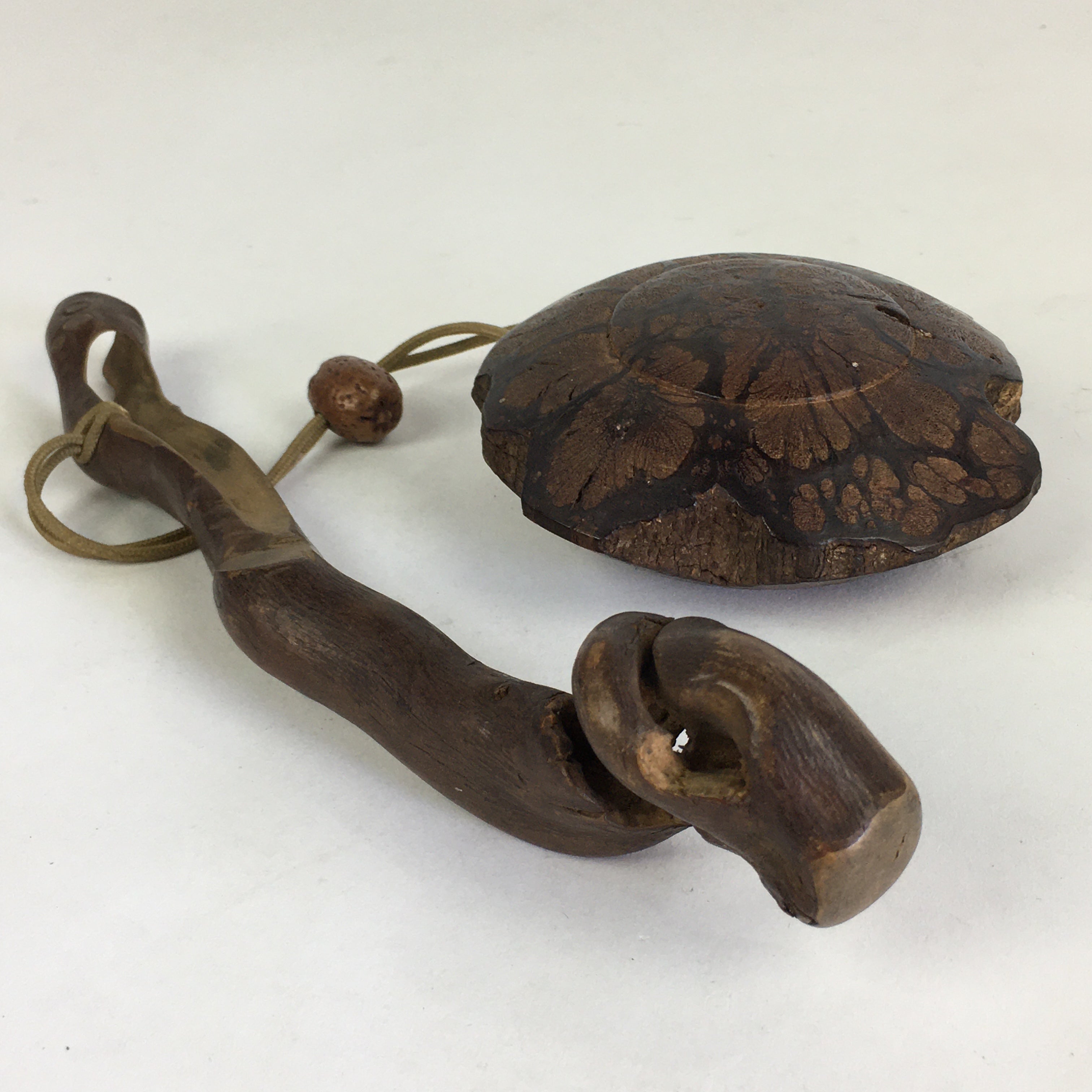 Antique C1900 Japanese Wooden Tobacco Case Kiseru Pipe Cover Set K124