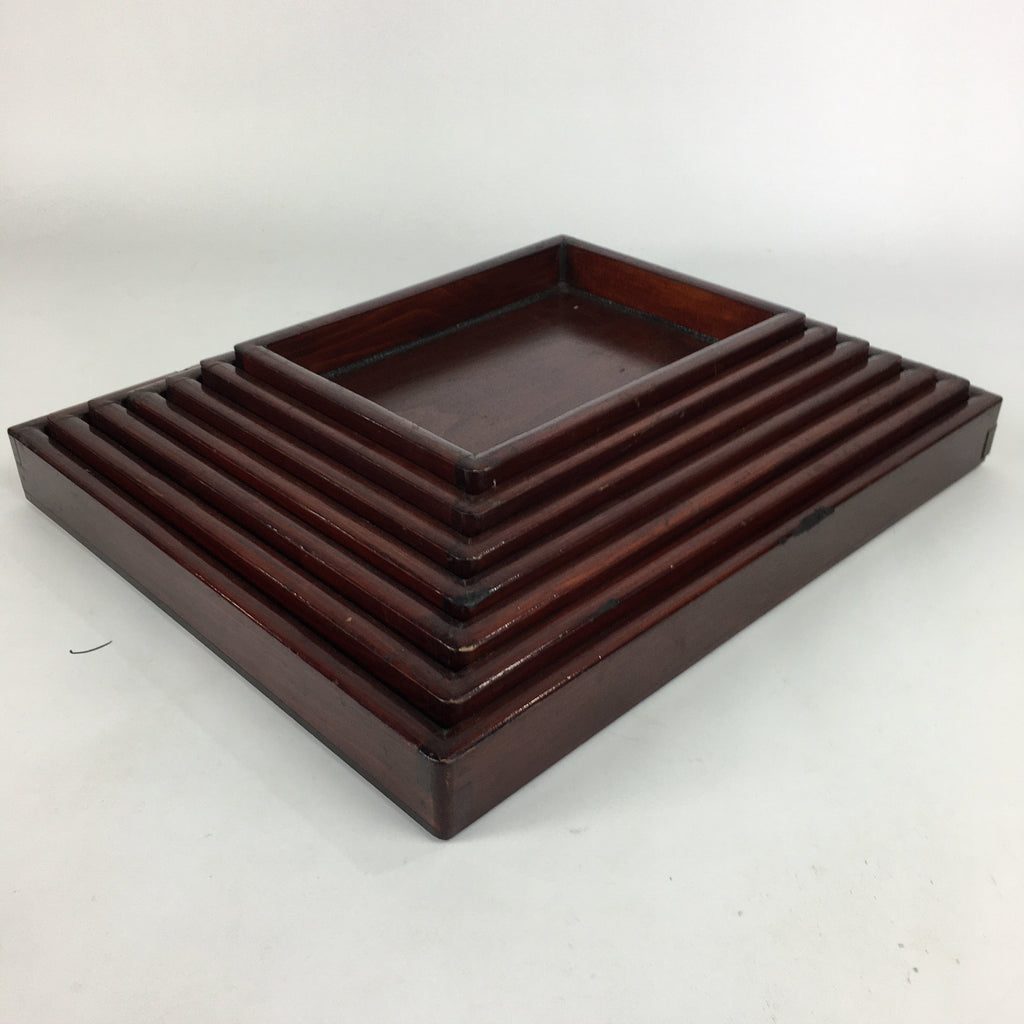 Antique C1900 Meiji Japanese Wood Lacquer Lidded Stackable Box 7 Set Box UR490
