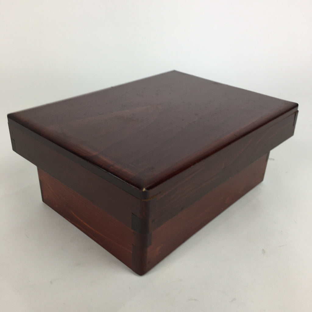 Antique C1900 Meiji Japanese Wood Lacquer Lidded Stackable Box 7 Set Box UR490
