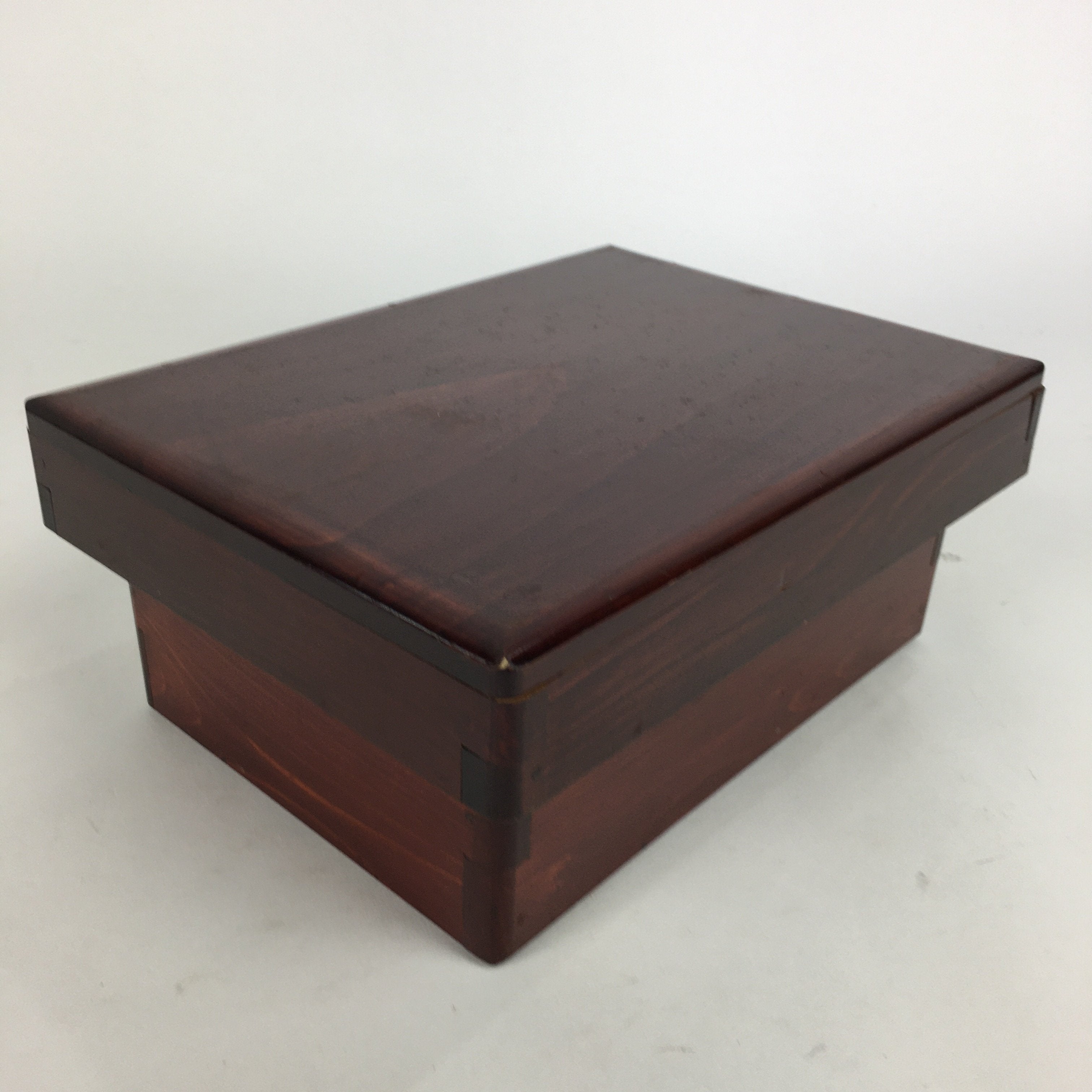 Antique C1900 Meiji Japanese Wood Lacquer Lidded Stackable Box 7 Set Box UR490